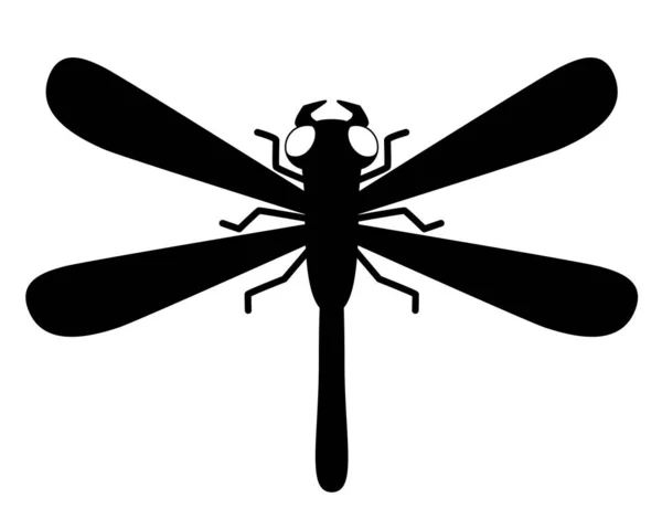 Dragonfly Roofdier Insect Vector Silhouet Foto Voor Logo Pictogram Libelle — Stockvector