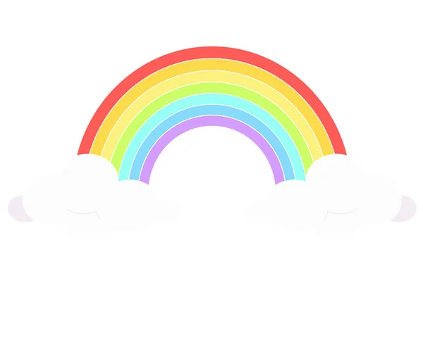 Rainbow Clouds Symmetrical Vector Full Color Clip Art Rainbow Clouds — Stock Vector
