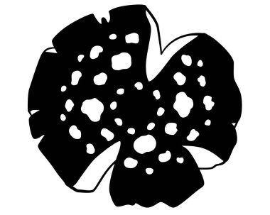 Uçan agarik, benekli mantar kapağı - logo ya da piktogram için vektör siluet resmi. İşaret veya simge için zehirli mantar sineği