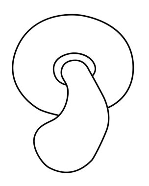 Yenilebilir porcini mantarı - yenilebilir orman mantarıyla renklendirmek için vektör doğrusal resim. Özet geç. Logo, işaret ya da boyama kitabı için yenilebilir mantar