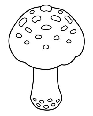 Uç agarik, benekli mantar - boyama kitabı, logo ya da piktogram için vektör çizgisi resmi. Özet geç. Boyama kitabı, işaret ya da simge için zehirli mantar.