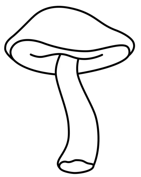 Boletus Forest Edible Mushroom Картинка Векторной Линии Логотипа Пиктограммы Раскраски — стоковый вектор