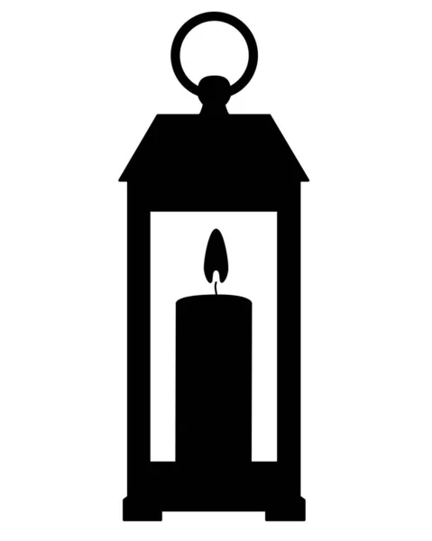 Decorative Lantern Candle Vector Silhouette Picture Logo Pictogram Vintage Lantern — Stock Vector