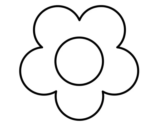 Fleur Petite Fleur Stylisée Image Vectorielle Linéaire Pour Coloration Les — Image vectorielle
