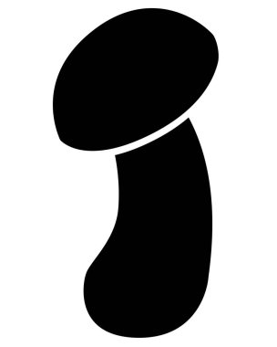 Boletus edulis, yenilebilir orman mantarı logo ya da piktogram için vektör siluet resmi. ep, penny bun - ikon için mantar ya da işaret