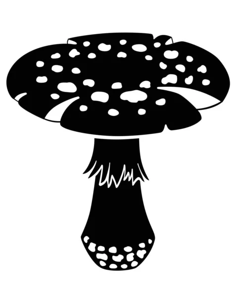 Mouche Agarique Grand Champignon Toxique Image Vectorielle Silhouette Pour Logo — Image vectorielle