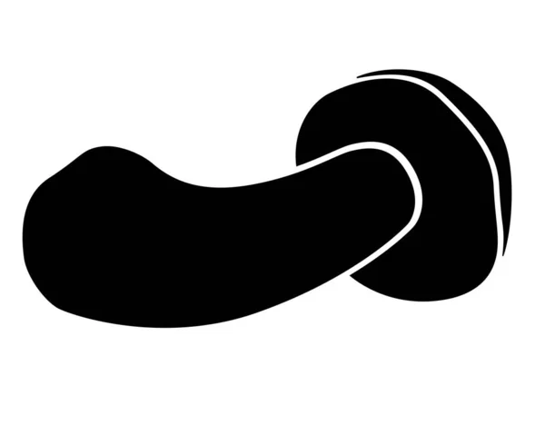 Κουλούρι Βρώσιμο Άγριο Μανιτάρι Διανυσματική Εικόνα Σιλουέτας Για Λογότυπο Εικονόγραμμα — Διανυσματικό Αρχείο