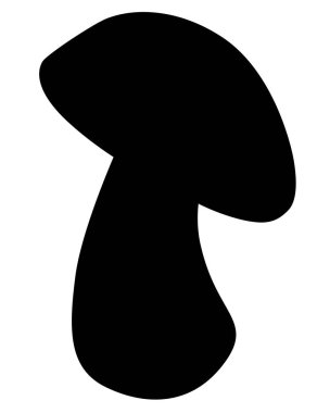 Cep, Penny Bun, yenilebilir orman mantarı - logo veya piktogram için vektör siluet resmi. Boletus edulis, çörekler - simge için leziz mantarlar veya işaret