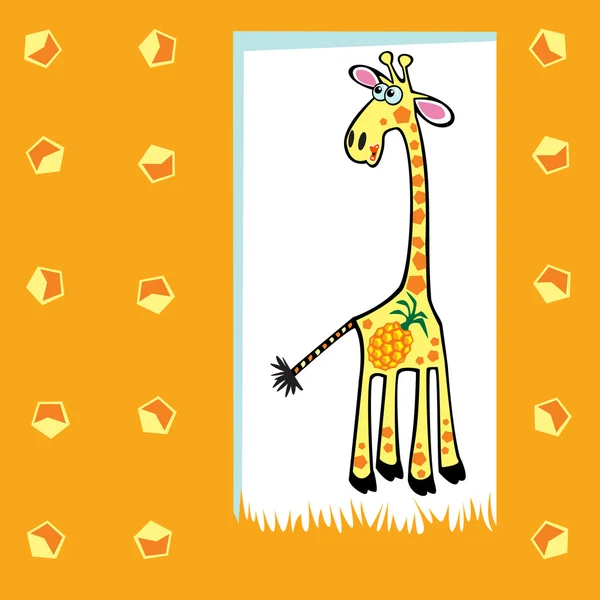 Drăguț girafă de fructe — Vector de stoc