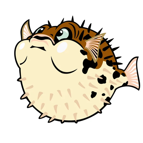 Cartoon puffer fish — Stock Vector