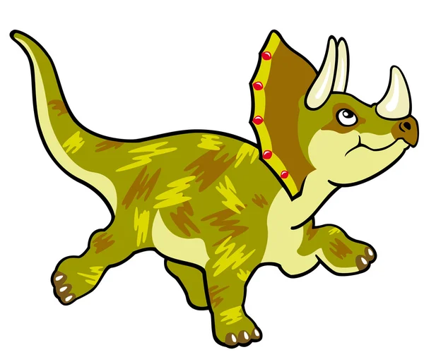 Cartoon triceratops op wit — Stockvector