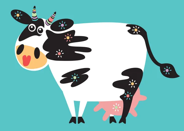 Vache décorative — Image vectorielle