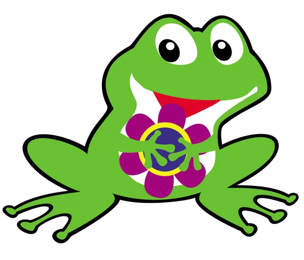 Simple childish frog — Stock Vector