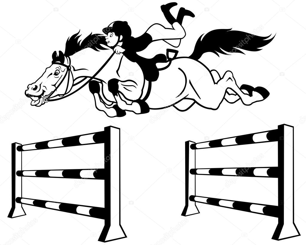 Menino cavalo cavaleiro preto branco imagem vetorial de insima© 18842587