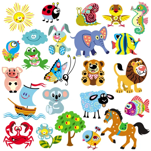 Set of pictures for children — Stock Vector