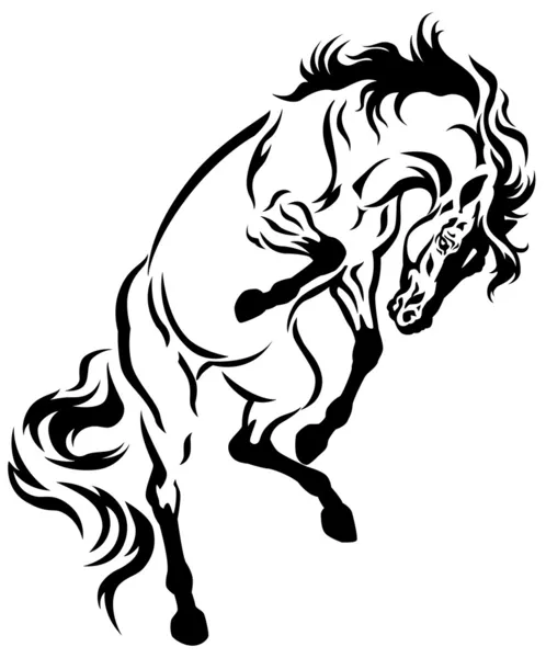 Rearing horse tattoo — Stock Vector