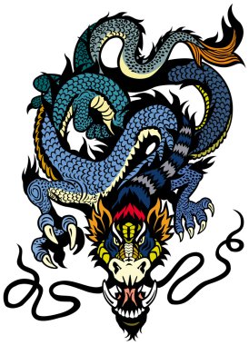 Mavi ejderha dövmesi