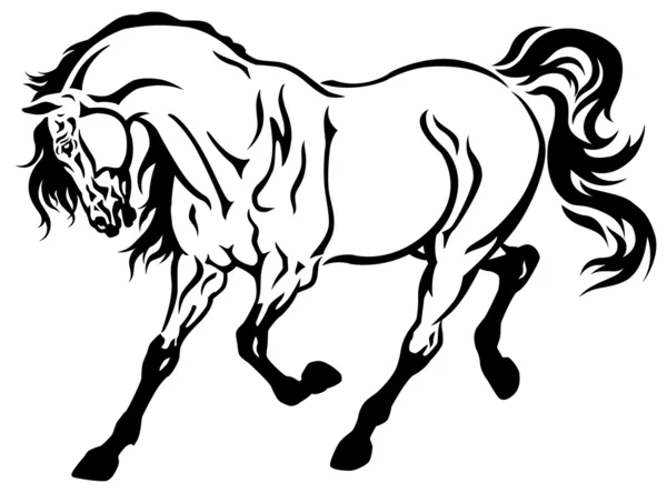 Correr tatuaje de caballo — Vector de stock