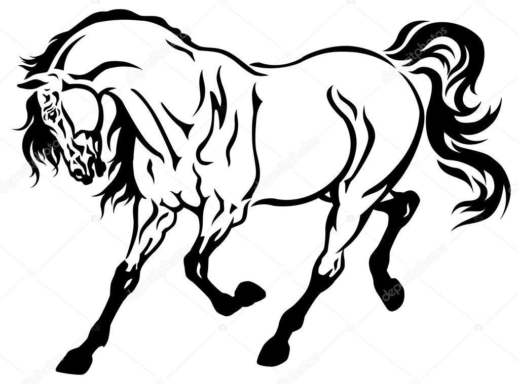 COMO DESENHAR CAVALO ESTILO TATTOO - PASSO A PASSO 