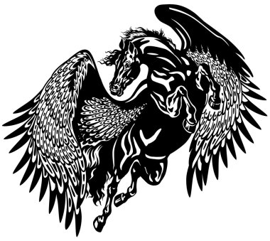 Black pegasus clipart