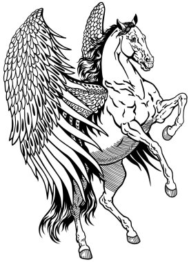 White pegasus clipart