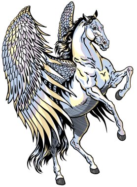 White pegasus clipart