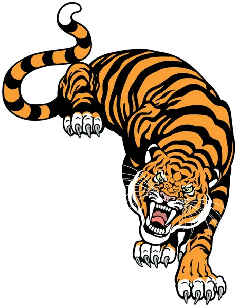Angry tiger — Stock Vector