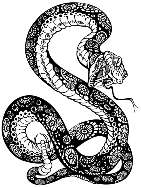 Snake black and white — Stock Vector