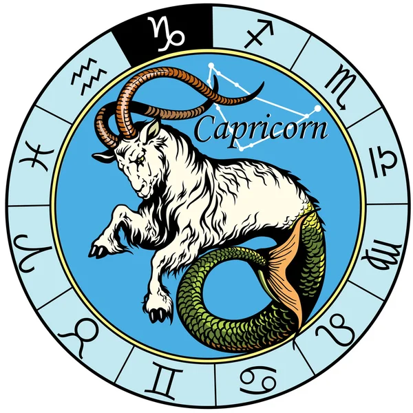 Capricorne signe du zodiaque — Image vectorielle