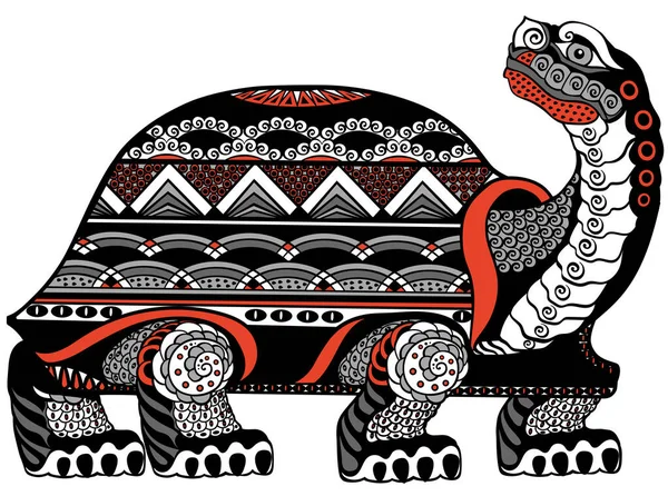Черная Черепаха Черепаха Небесное Существо Фэн Шуй Вид Сбоку Изолированная — стоковый вектор