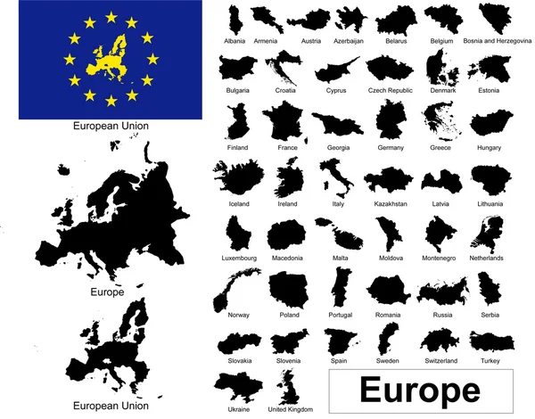 Vektory evropských zemí — Stockový vektor