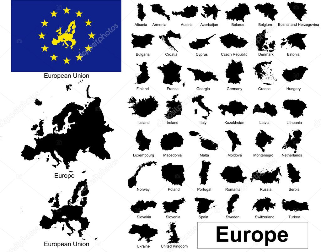 Vectors of european countries