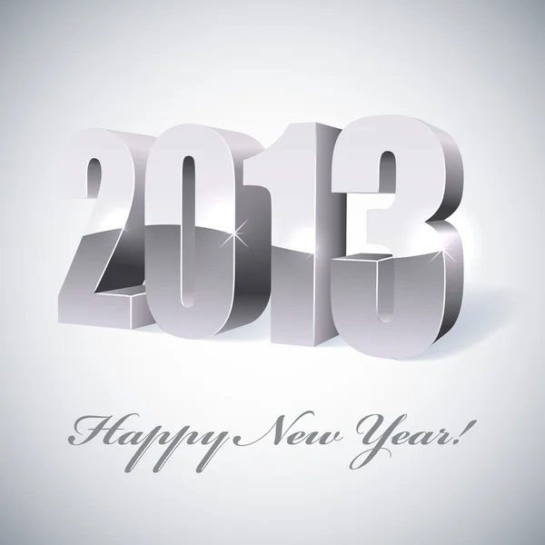 Neues Jahr 2013 glänzende silberne Zahlen — Stockvektor