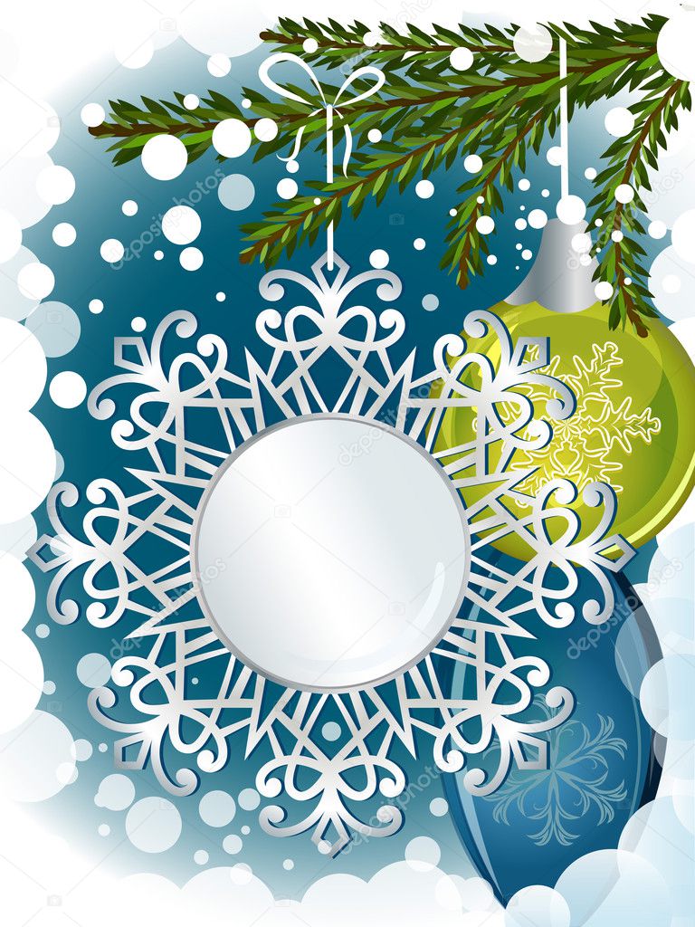 Christmas decorations card with copy space.