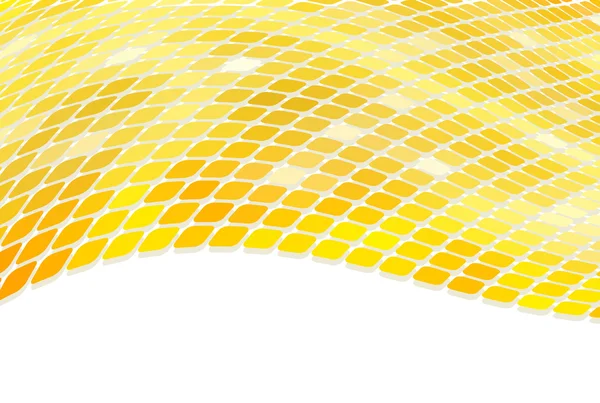 3D golden mosaic wave background. — Stock Vector