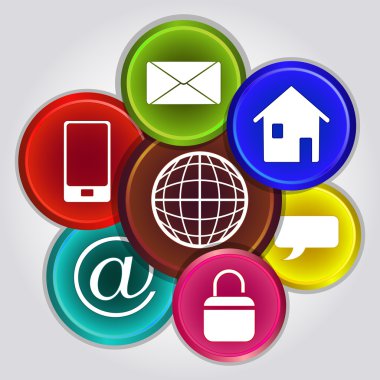 demet izole gri arka plan üzerinde Internet simgeleri .