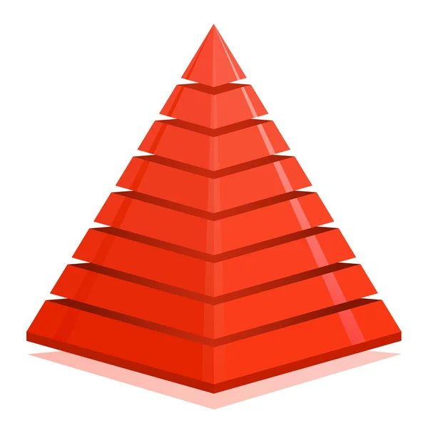 Red pyramid design element — Stock Vector