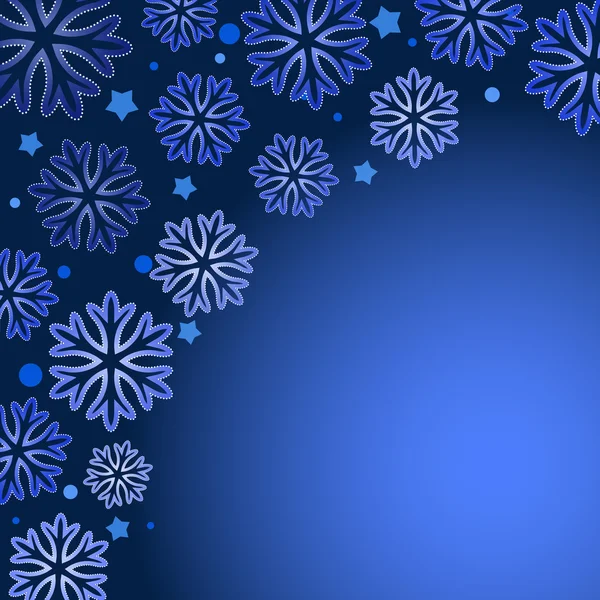 Snowflake vector background with blue copy space. — Stock Vector