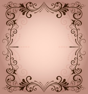 kopya alanı ile davet için çiçek vektör çerçeve.