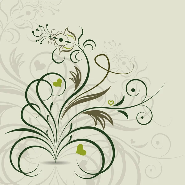 Elemento de diseño floral ornamentado abstracto . — Archivo Imágenes Vectoriales