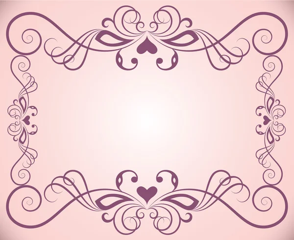 Fondo de marco floral adornado rosa con espacio de copia . — Vector de stock