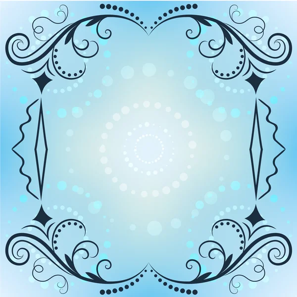 Cornice decorata vettoriale invernale con spazio copia blu . — Vettoriale Stock