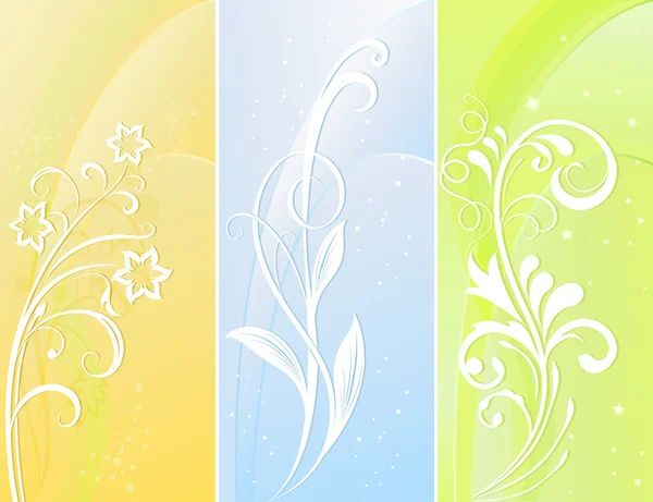 Bannières vectorielles florales de couleur verticale . — Image vectorielle