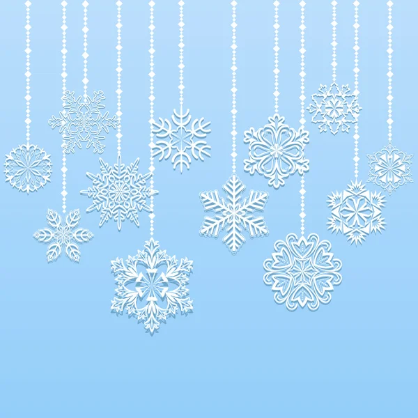 Noel kar taneleri vektör arka plan asılı