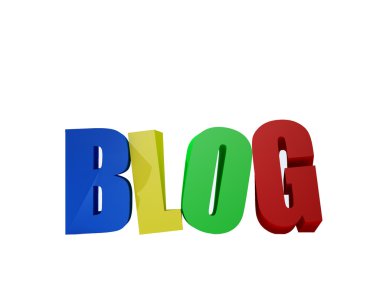 blog renkli harfler üzerinde beyaz izole.