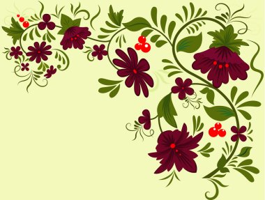 kopya alanı ile soyut çiçek süsleme.