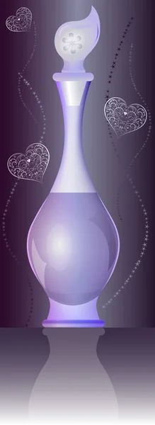 Bottle of perfume with ornament vector illustration. — Stock Vector