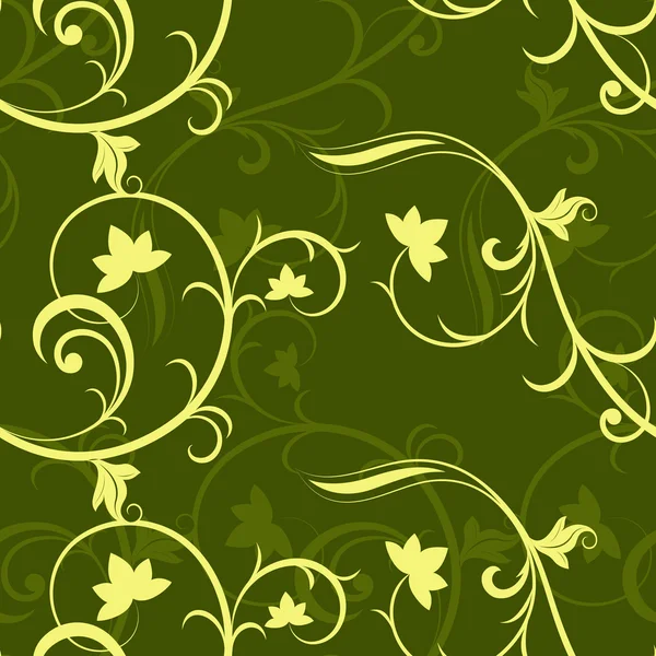 koyu yeşil sorunsuz çiçek vektör desen.