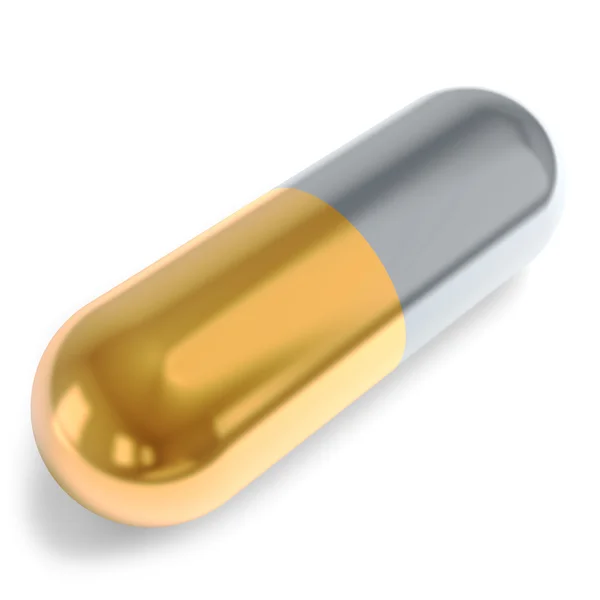 Gold and silver pill. — Stock Photo, Image
