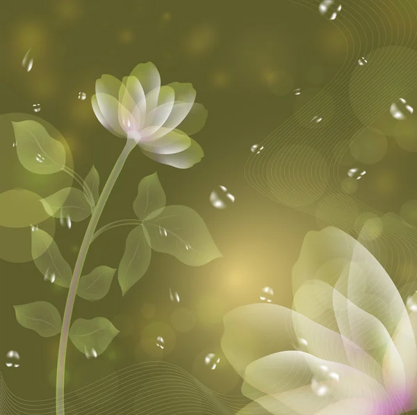 Beautiful fantasy flower green background. — Stock Vector